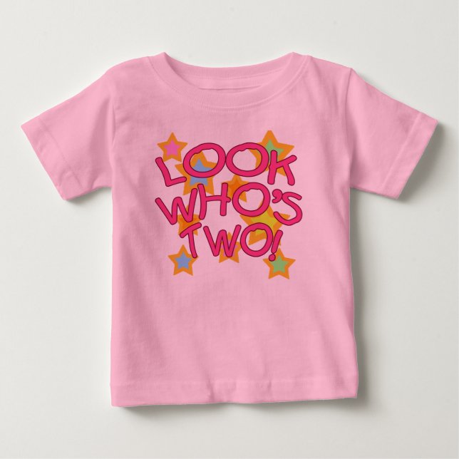 Camiseta De Bebé ¡Mire quién es dos! (Anverso)
