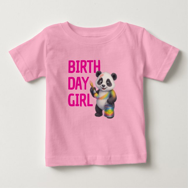 Camiseta De Bebé Miro the Dreamer Panda 1st Birthday Girl  Baby T (Anverso)