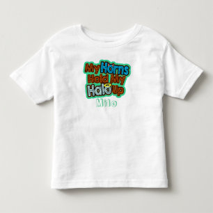 Camiseta De Bebé Mis cuernos sostienen mi Chica o niño -