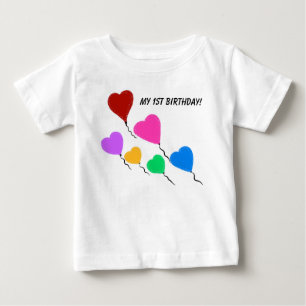 Camiseta De Bebé Mis globos en forma de corazón para cumpleaños 1º 