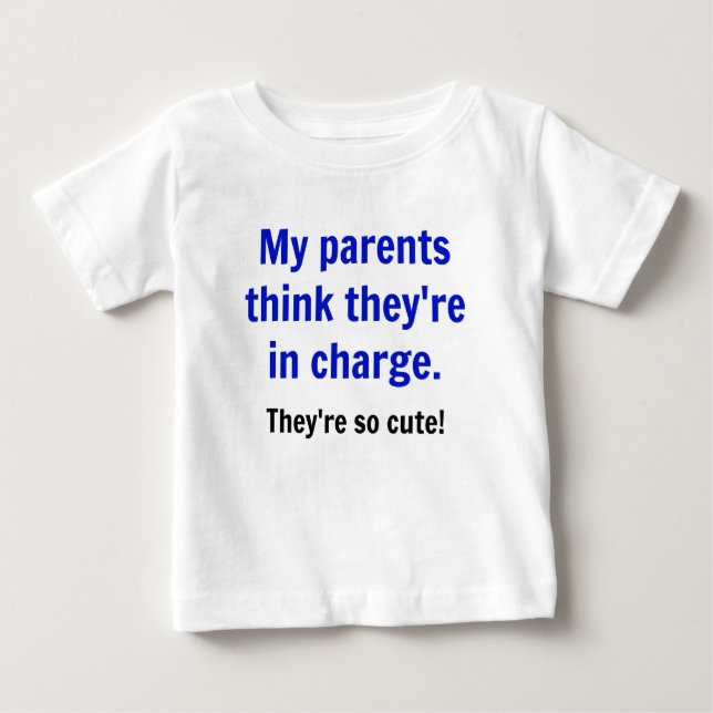 Camiseta De Bebé Mis padres piensan que son responsables - azul (Anverso)