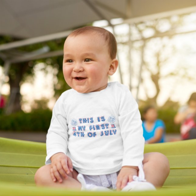 Camiseta De Bebé Mis primeros fuegos artificiales del 4 de julio, D (Subido por el creador)