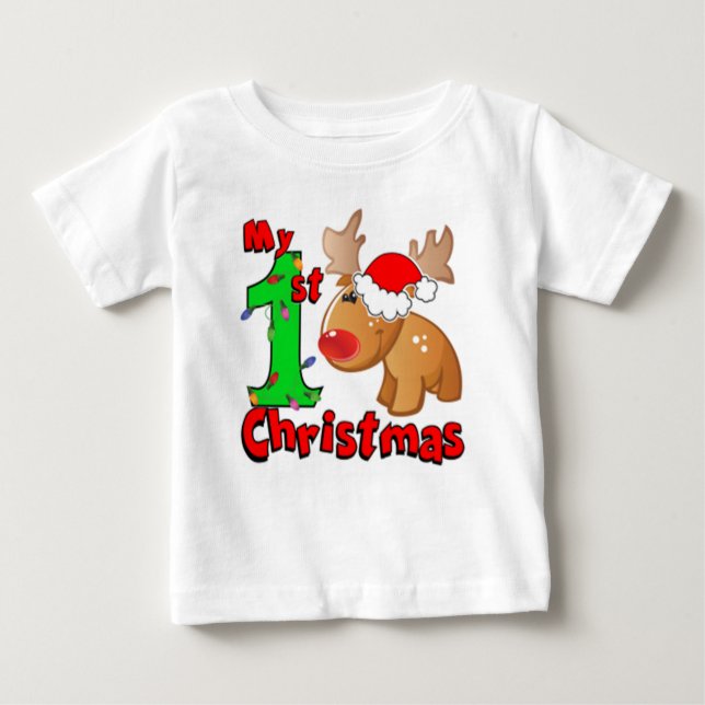 Camiseta De Bebé Mis primeros Navidades renos (Anverso)