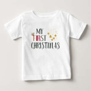 Camiseta De Bebé Mis primeros ornamentos de Navidad y Mistletoe