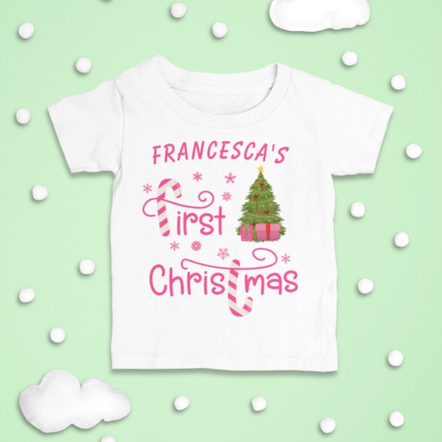 Camiseta De Bebé Mis primeros regalos de Navidad y árbol de Navidad (Subido por el creador)
