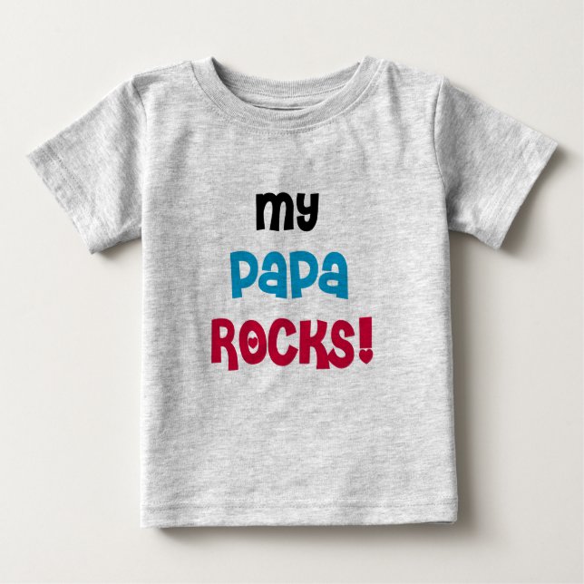 Camiseta De Bebé Mis rocas de la papá (Anverso)
