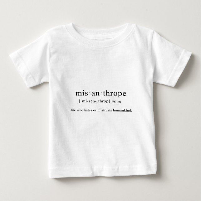 Camiseta De Bebé Misántropo [definición] (Anverso)