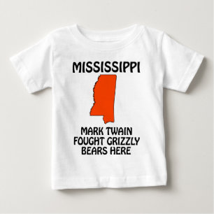 Camiseta De Bebé Misisipi - Mark Twain Luchó Contra Osos Grizzly Aq