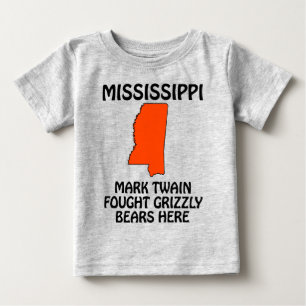 Camiseta De Bebé Misisipi - Mark Twain Luchó Contra Osos Grizzly Aq
