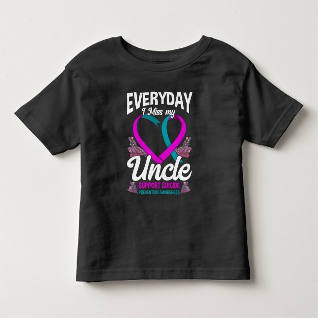 Camiseta De Bebé Miss Mi tío Familia Concienciación sobre prevenció (Anverso)