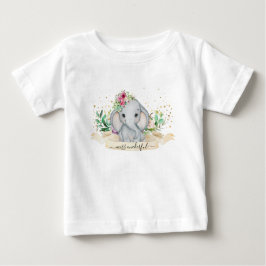 Camiseta De Bebé Miss Onemaravilloso Ilustracion de Elefante Bebé -