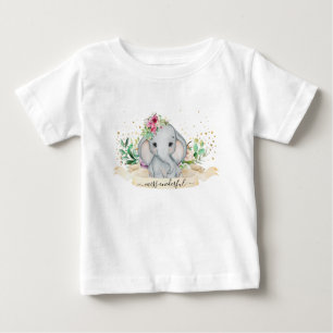 Camiseta De Bebé Miss Onemaravilloso Ilustracion de Elefante Bebé -