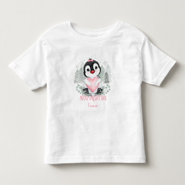 Camiseta De Bebé Miss Valentine chica personalizada (Anverso)