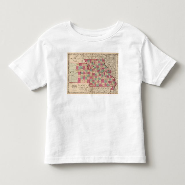 Camiseta De Bebé Missouri y Kansas (Anverso)