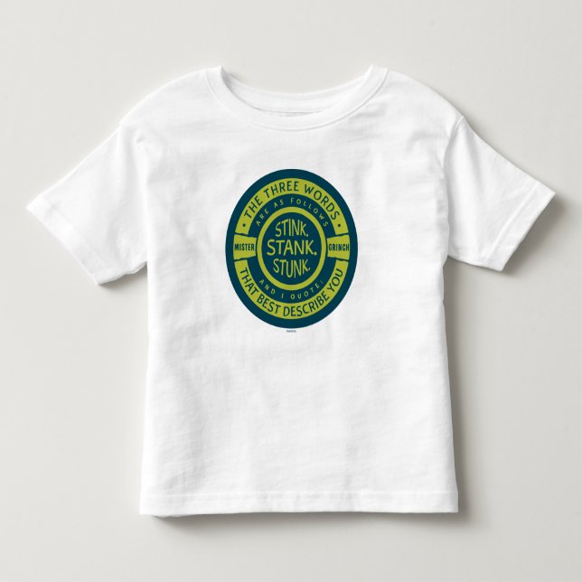 Camiseta De Bebé Mister Grinch | Stink Stank Stunk Quote (Anverso)
