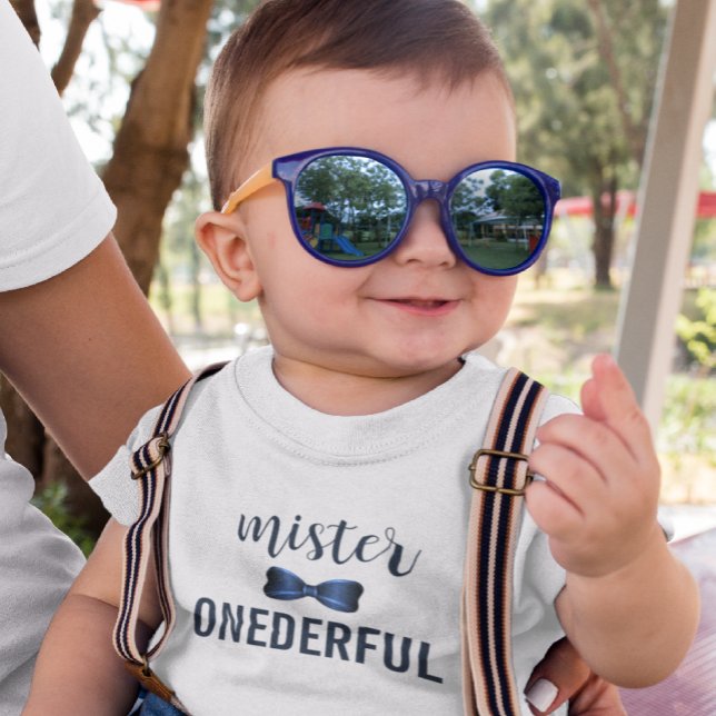 Camiseta De Bebé Mister Onederful Pajarita Cumpleaños 1 (Subido por el creador)