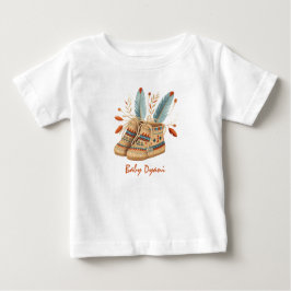 Camiseta De Bebé Moccasinas nativas americanas nombre editable