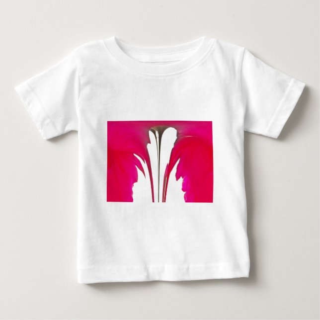 Camiseta De Bebé Moda asombrosa rosa rosa roja bajo el cielo blanco (Anverso)
