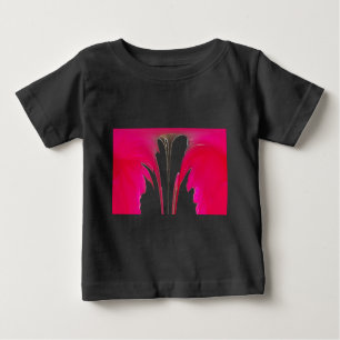 Camiseta De Bebé Moda asombrosa rosa rosa roja bajo el cielo blanco