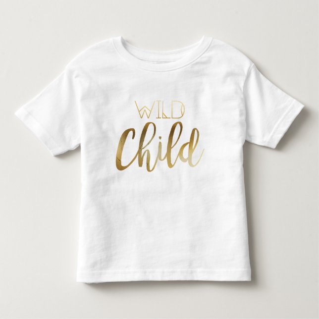 Camiseta De Bebé Moda bohemia Niño salvaje | Relieve metalizado dor (Anverso)