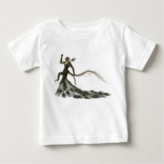 Camiseta De Bebé Moda de mono surrealista en Ir de pluma de pavo re