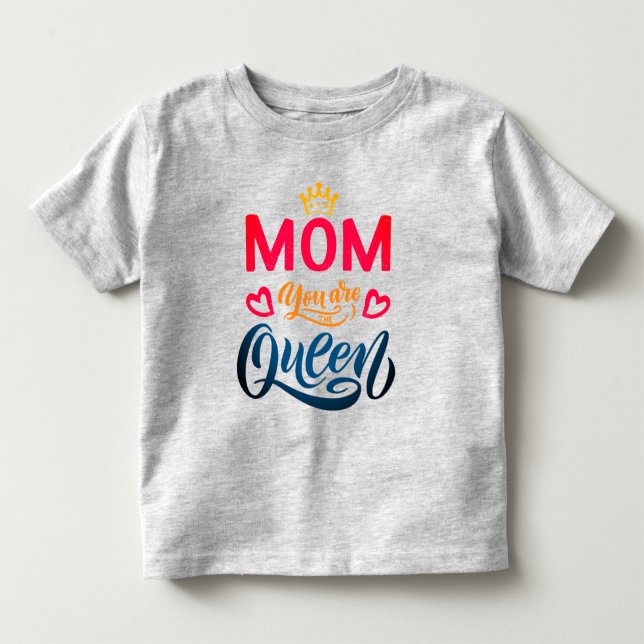 Camiseta De Bebé Moda Diseño Typografía Mamá Eres La Reina (Anverso)