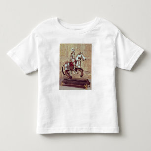 Camiseta De Bebé Modelo de un caballo y de un jinete bardados,
