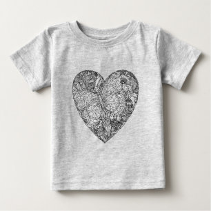 Camiseta De Bebé Modelo del corazón de la mariposa