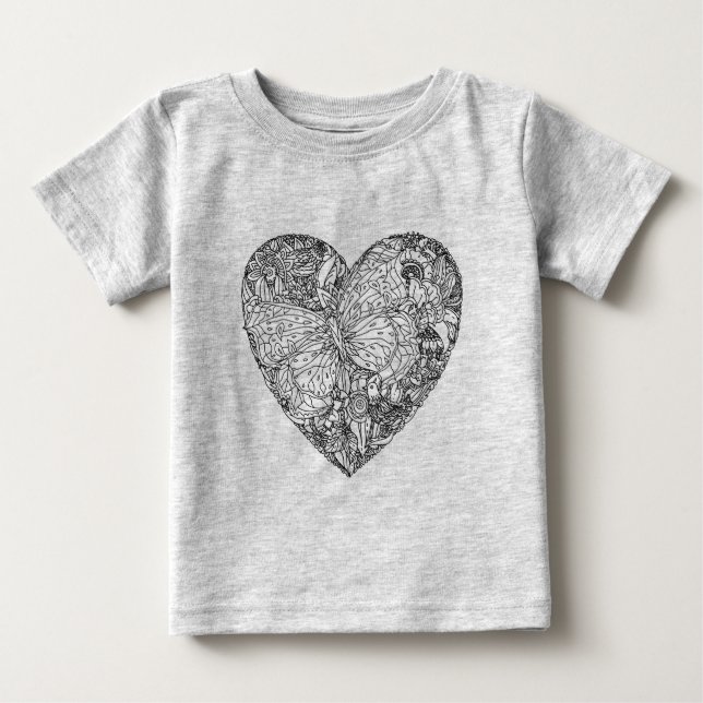 Camiseta De Bebé Modelo del corazón de la mariposa (Anverso)