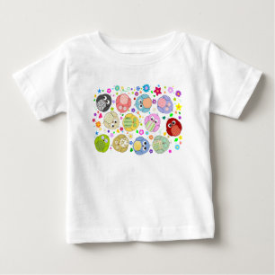 Camiseta De Bebé Modelo lindo de los búhos y de flores
