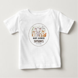 Camiseta De Bebé Modern Woodland Animals Forest Boy Baby Shower