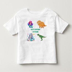 Camiseta De Bebé Moderna fiesta de cumpleaños de sirena de dinosaur