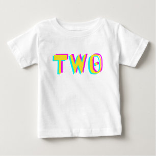 Camiseta De Bebé Moderno 3D Dos Bebés Amarillos De Segundo Cumpleañ