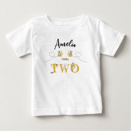 Camiseta De Bebé Moderno Abeja Cuta Segundo Cumpleaños
