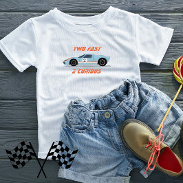 Camiseta De Bebé Moderno dos Race Car Boy Segundo Cumpleaños