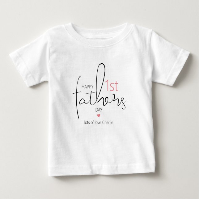 Camiseta De Bebé Moderno Feliz Día de los Primeros Padres (Anverso)