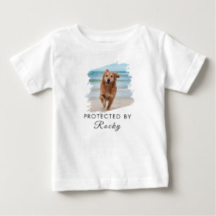 Camiseta De Bebé Moderno Protegido Por Perro Foto y texto personali