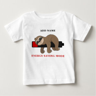 Camiseta De Bebé Modo de ahorro de energía Plantilla de perezoso