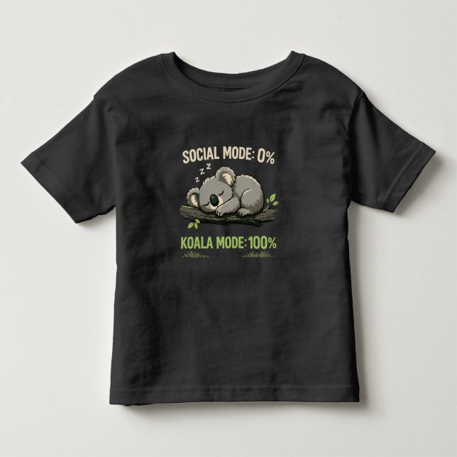 Camiseta De Bebé Modo Koala Introvertido Divertido (Anverso)
