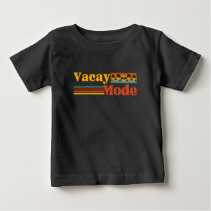 CAMISETA DE BEBÉ MODO VACACIONES PALMERA FAMILIA VACACIONES