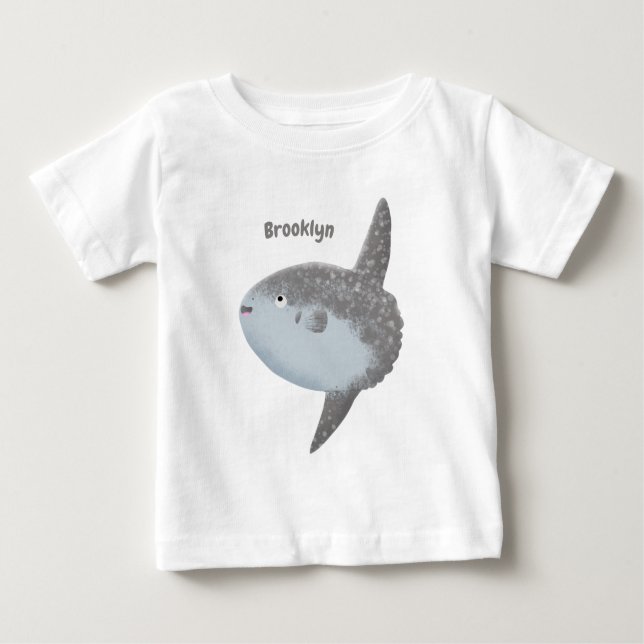 Camiseta De Bebé Mola mola de pez luna oceánica lindo personalizado (Anverso)