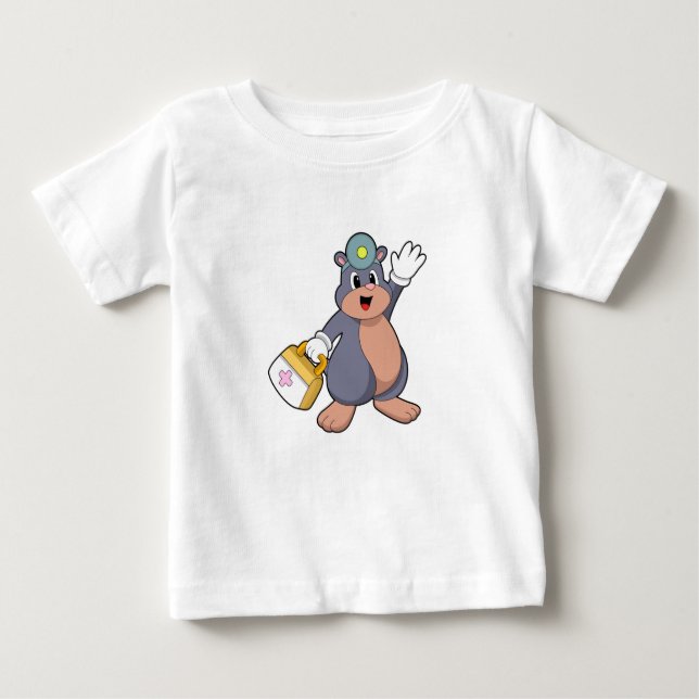 Camiseta De Bebé Mole como enfermera con kit de primeros auxilios.P (Anverso)
