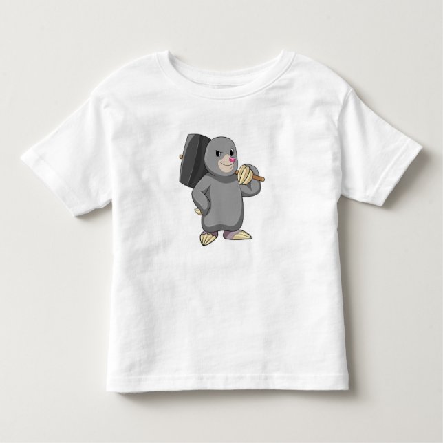 Camiseta De Bebé Mole como Handyman con martillo (Anverso)