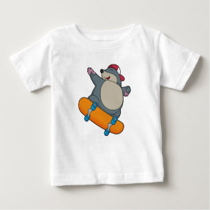 Camiseta De Bebé Mole como Skater con Skateboard
