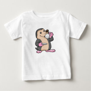 Camiseta De Bebé Mole con taza de café y sartén