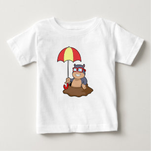 Camiseta De Bebé Mole en la lluvia con el paraguas