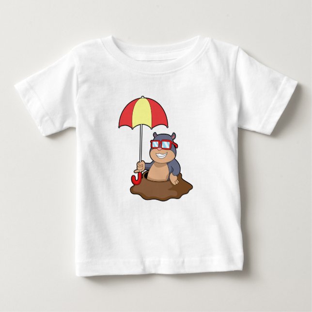 Camiseta De Bebé Mole en la lluvia con el paraguas (Anverso)