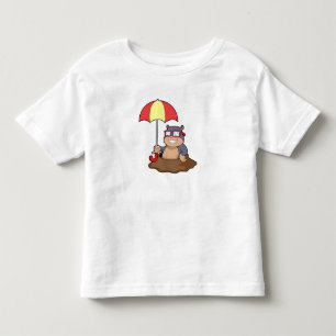 Camiseta De Bebé Mole en la lluvia con el paraguas