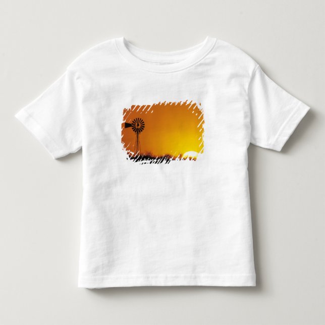 Camiseta De Bebé Molino de viento al atardecer, Sinton, Texas, EE.  (Anverso)