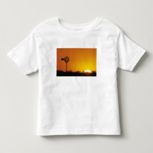 Camiseta De Bebé Molino de viento al atardecer, Sinton, Texas, EE.